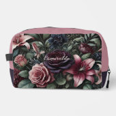 Sac de maquillage de voyage à fleurs de roses goth (Recto)