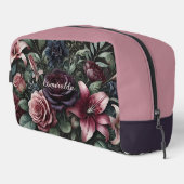 Sac de maquillage de voyage à fleurs de roses goth (Coin droit)