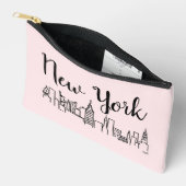 Sac de maquillage d'illustration Skyline NYC (Ouvrir)
