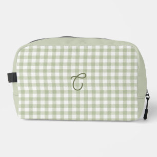 Sac de Maquillage Monogramme Gingham Vert Sauge