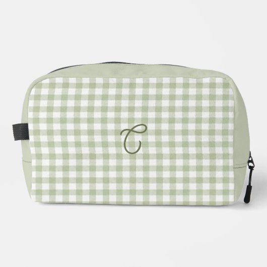 Sac de Maquillage Monogramme Gingham Vert Sauge (Recto)