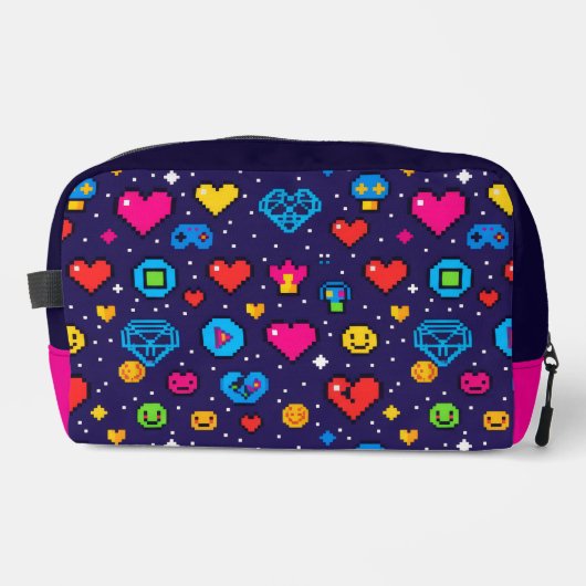 Sac de Maquillage Rétro Pixel pour les Fans de Jeu (Recto)