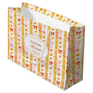 Sac de mariage élégant et rustique avec monogramme