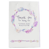 Sac de mariage violet en plumes et perles (Devant)