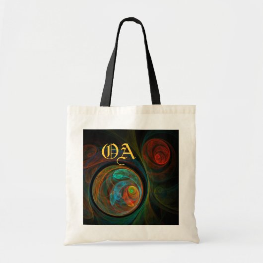 Sac de monogramme d'art Abstrait bleu de renaissan (Devant)