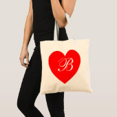 Sac de monogramme du coeur rouge (Devant (produit))
