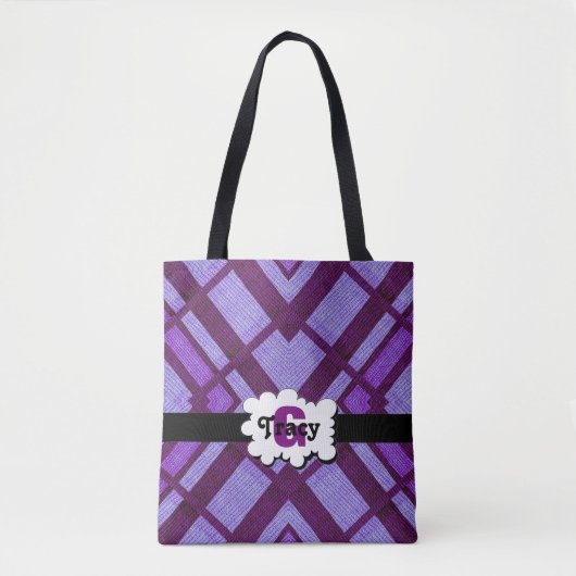 Sac de monogrammes violet et violet clair (Devant)
