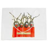 Sac de Noël de renne d'art de caillou (Devant)