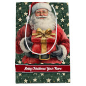 Sac de Noël Monogram : Aquarelle Santa Claus (Devant)