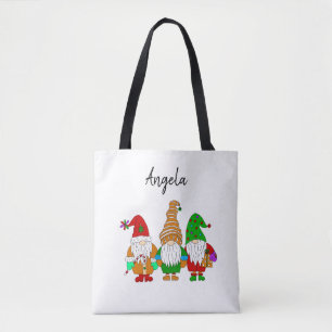 Sac de Noël personnalisé avec mignon Gnome en dess