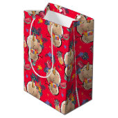 Sac de Noël Rouge Snowman Tropical (Dos Angle)