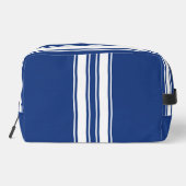 Sac de nuit bleu de course à rayure blanche de Pap (Verso)