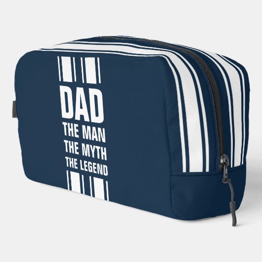Sac de nuit Navy Blue avec rayure de course blanch (Coin droit)