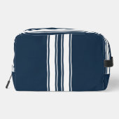 Sac de nuit Navy Blue avec rayure de course blanch (Verso)