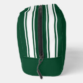 Sac de nuit vert foncé avec rayure de course blanc (Droite)