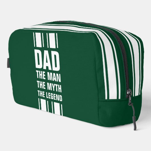 Sac de nuit vert foncé avec rayure de course blanc (Coin droit)