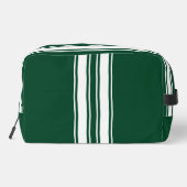Sac de nuit vert foncé avec rayure de course blanc (Verso)