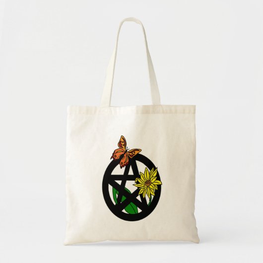Sac de pentagramme de papillon et de fleur (Devant)