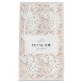 Sac de petit papier personnalisé Merci rose (Devant)