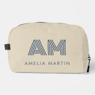 Sac de plage à monogramme personnalisé bleu côtier
