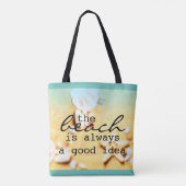 sac de plage coquilles de mer et sable avec texte (Dos)