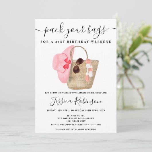 Sac de plage d'aquarelle fin de semaine programme  (Debout devant)