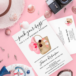 Sac de plage d'aquarelle fin de semaine programme 