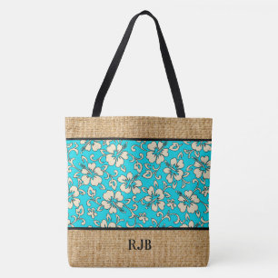 Sac de plage de Malia Hibiscus Hawaii Monogram