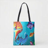 Sac de plage de poisson caricaturé (Devant)