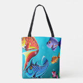 Sac de plage de poisson caricaturé (Dos)