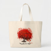 Sac de plage Lune de miel Red Heart Leaf Tree (Devant)
