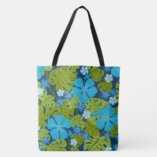 Sac de plage tropical bleu Ailani Hawaïen Hibiscus