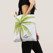 Sac de plage tropical Palm Tree Monogramme (De près)