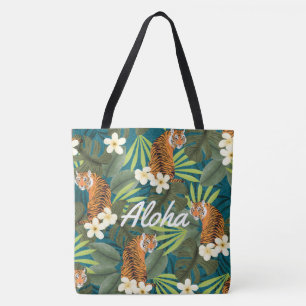 Sac de plage Tropical Tiger Hawaiian Palm Jungle