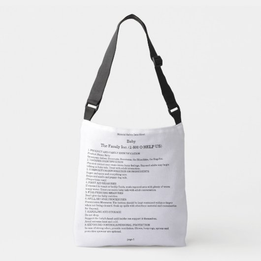 sac de plaisanterie du bébé MSDS (Devant)