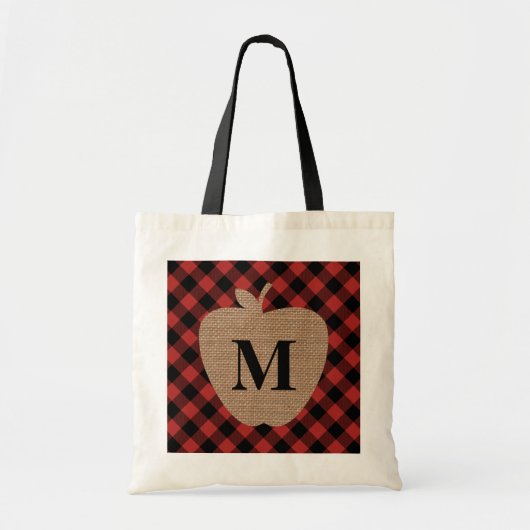 Sac de professeur d'Apple de monogramme de plaid (Devant)