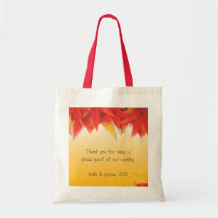 sac de remerciement de feuilles rouges d'automne