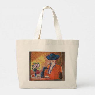 Sac de shopping avec le portrait d'une femme éléga