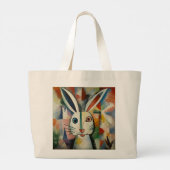 Sac de shopping avec un portrait de lapin (Dos)