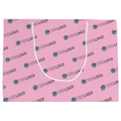 Sac de shopping rose personnalisé avec logo commer (Dos)