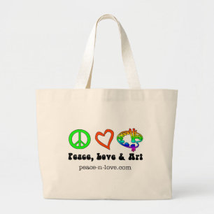Sac de signes de paix, d'amour et d'art