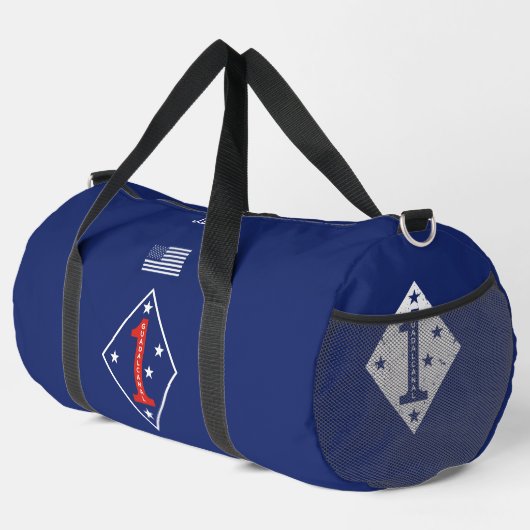 Sac De Sport 1st Marine Division Veteran Personalized (Coin droit)