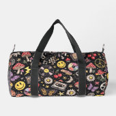 Sac De Sport 90s Smiley Faces Mushrooms Retro Pattern (Verso)