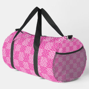Sac De Sport à damiers Amour en Magenta et Blanc