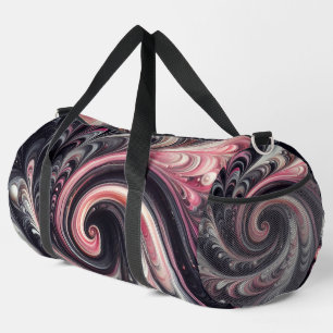 Sac De Sport Abstrait moderne de tournage rose, noir et blanc