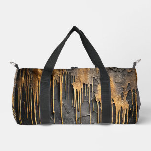 Sac De Sport Abstrait Moderne Noir et Coulures d'Or Métallisé