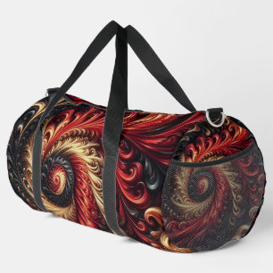 Sac De Sport Abstrait Moderne Rouges, Noir et Or