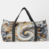 Sac De Sport Abstrait Moderne Swirling or, noir et blanc (Recto)