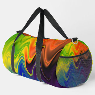 Sac De Sport Abstrait Multicolore Ondulé Grand