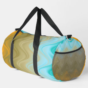 Sac De Sport Abstrait Ondulé Bleu Vert Orange